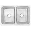 Lange Stainless Steel 32" Double Bowl Farmhouse Undermount Kitchen Sink, Brushed Stainless Steel