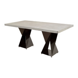 Custom Metal Home - Zinc Table With Twist Bases, 36" X 72" X 31" Height - Dining Tables