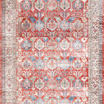 Nourison - Nourison Fulton 2'3" x 7'6" Red Vintage Indoor Area Rug - Bring cozy, casual style to your space with this vintage-inspired rug from the Fulton Collection. The vibrantly printed pattern is finished with a distressed effect that replicates the look of a treasured heirloom, adding a comfortably lived-in feel to your living room, bedroom, kitchen, or dining room. This Persian rug is made from polyester with a flat pile that does not shed. Non-slip backing.