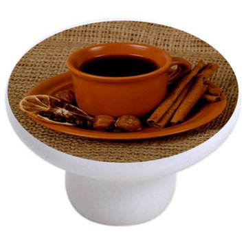 Coffee Cup With Cinnamon Ceramic Cabinet Drawer Knob