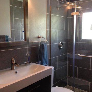 Remove tub and replace with a walk in shower.(After)