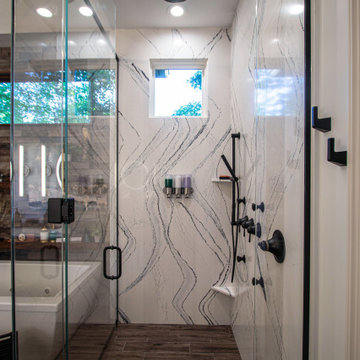 Luxurious Master Bath with Custom Vanity and Cambria Quartz Shower