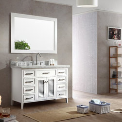 49 inch Single Sink Bathroom Vanity Set in White Finish - Bathroom Vanities And Sink Consoles