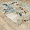 Elements Marbled Patina Beige/Blue Area Rug, 8'6"x11'7"