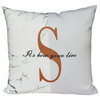 Simple Living Room Sofa Seat Cushion Pillow, English Letter S