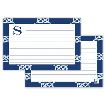 Recipe Cards Nautical Knot Single Initial, Letter I