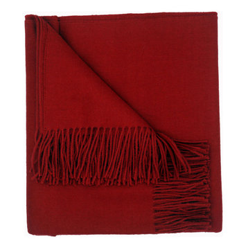 Baby Alpaca Throw Blankets, Red