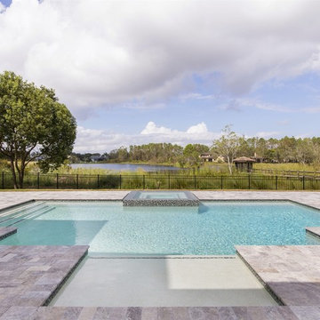 Transitional Custom Home on Lake Clarice in Windermere