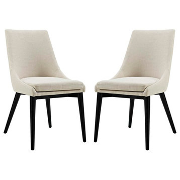 Viscount Dining Side Chairs Upholstered Fabric, Set of 2, Beige