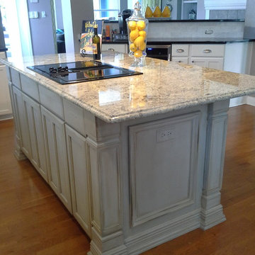 Coastal white and gray kitchen
