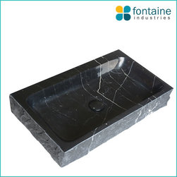 Novela Black Marquine Marble Basin - Bathroom Basins