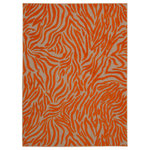 Nourison - Nourison Aloha 3'6" x 5'6" Orange Contemporary Area Rug - Bold and exotic, this zebra-inspired design radiates a straightforward sophistication thanks to a contemporary two-tone color palette of orange and beige. This graphic indoor/outdoor rug brings jungle appeal to your patio, deck, or porch. Machine made from premium stain-resistant fibers for long wear, low maintenance, and a splendid texture.