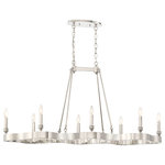 Eurofase - Leyton Flowing 8-Light Candle Oval Chandelier, Nickel - Leyton Flowing 8 Light Candle Oval Chandelier In Nickel