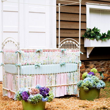 A Baby Girl's Nursery in Pink and Mist Blue