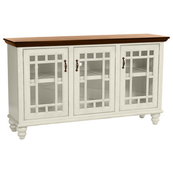 65" Traditional Sideboard Buffet, Soft White