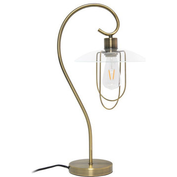 Lalia Home Iron Modern Scroll Table Lamp in Antique Brass