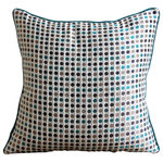 The HomeCentric - Multi Jacquard Weave 16"x16" Dotted Retro Pillows Cover, Retro Dots - Retro Dots is an exclusive 100% handmade decorative pillow cover designed and created with intrinsic detailing. A perfect item to decorate your living room, bedroom, office, couch, chair, sofa or bed. The real color may not be the exactly same as showing in the pictures due to the color difference of monitors. This listing is for Single Pillow Cover only and does not include Pillow or Inserts.