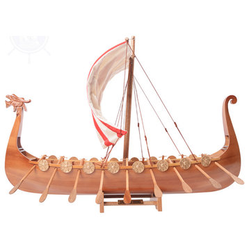 Drakkar Viking Wooden Handcrafted boat model