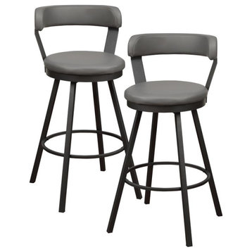 Lexicon Appert Metal Swivel Pub Height Chair in Mottled Silver/Gray (Set of 2)