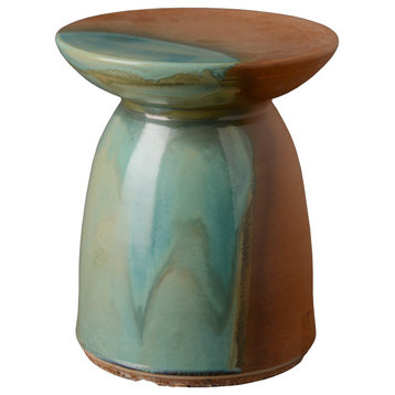 Jade Walnut Round Indoor/Outdoor Ceramic Garden Stool