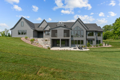 Inspiration for a transitional exterior home remodel in Grand Rapids