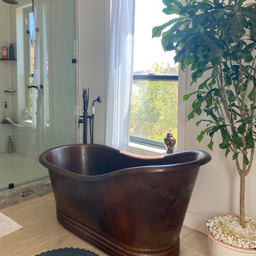 67" Hammered Copper Single Slipper Bathtub (BTS67DB)