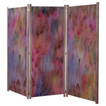 Image Screens - "Heat Wave" Original Artwork Room Divider - This folding room divider incorporates 3 panels of original artwork on linen. Use this screen as a free-standing artwork, partition a room in your home, or make impromptu private meeting areas at the office.