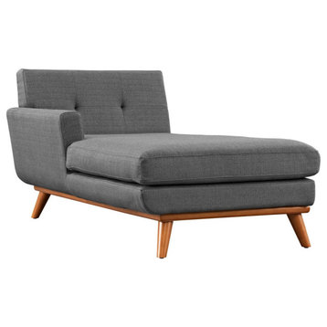 Giannie Gray Left-Facing Upholstered Fabric Chaise