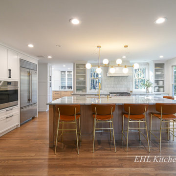 White Oak Kitchen with White Cabinetry & Modern Details