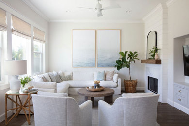Beach style living room photo in Santa Barbara