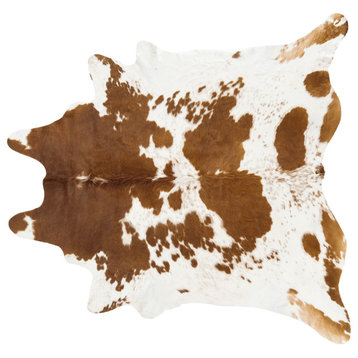 Pergamino Brown And White Cowhide Rug, Large