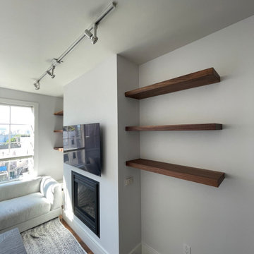 Walnut Floating Shelves