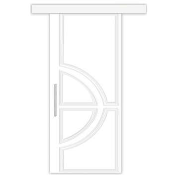 Flush barn door with different hardware CNC engraving designs and colors options, 30"x81"