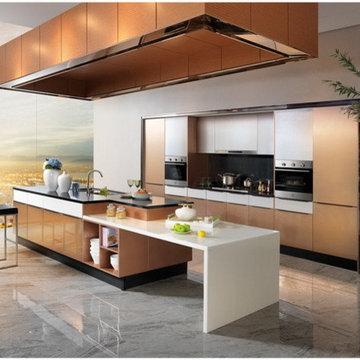 Kitchen Cabinet - IR14-067 Metal Foil Kitchen Cabinets