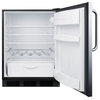 Summit FF63BKBITB 24"W 5.5 Cu. Ft. Built-In Compact Refrigerator - Stainless