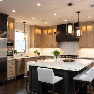 Warm Modern Kitchen with Statement Island