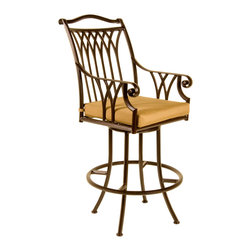 Montrachet Swivel Bar Stool With Arms - Outdoor Bar Stools And Counter Stools