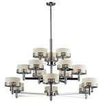 Z-Lite - Z-Lite 15 Light Chandelier, Chrome, 48.88x30.38 - The Elea family boasts a geometric pattern that combines pure white matte opal glass with a rich chrome finish delivering a fascinating contemporary design.