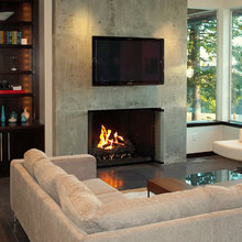 gameroom fireplace tv