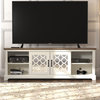 Heron 68.2" 2 Door TV Stand Fits TV's up to 75", Ivory With Knotty Oak