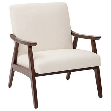 Scranton & Co Chair in Linen Beige Fabric with Espresso Wood Frame