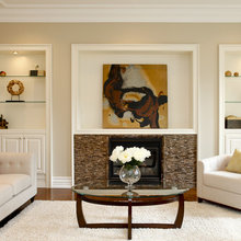 built in shelves art wall
