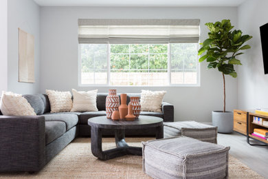 This is an example of a scandinavian family room in Orange County.