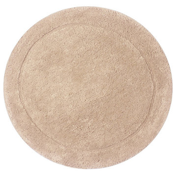Waterford Absorbent Cotton and Machine washable Bath Rug 22" Round, Linen