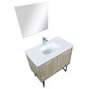 Lancy Modern 36" Rustic Acacia Square Sink Bathroom Vanity Set, Labaro Brushed N