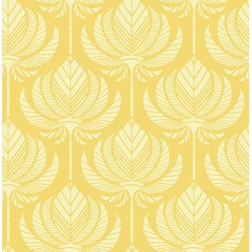 Palmier Yellow Lotus Fan Wallpaper Sample