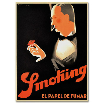 "Art Deco Smoking" by Vintage Apple Collection, Canvas Art