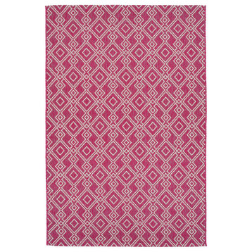 Kaleen Soleri Slr01-92 Geometric Rug, Pink, White, 5'3"x7'6"