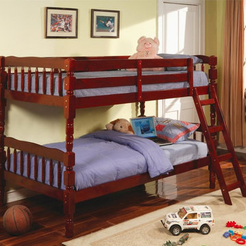 Twin over Twin Bunk Bed in Cherry