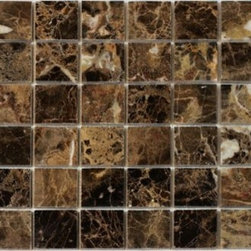 Bestview Stone Mosaic 2" x 2" Polished Spanish Dark Emperador 203182 - Tile